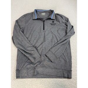 Straight Down Mens 1/4 Zip Performance‎ Jacket Neck Gray Large